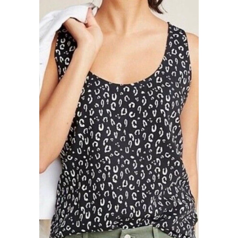 Anthropologie Dolan Left Coast Collection Sz M Black White Tank Top Mixed Media